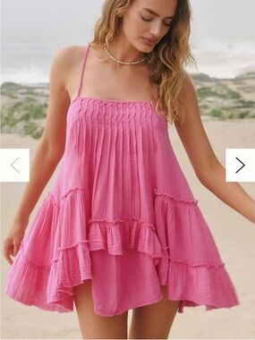 Celandine Anthropologie Mini Babydoll Pink Dress